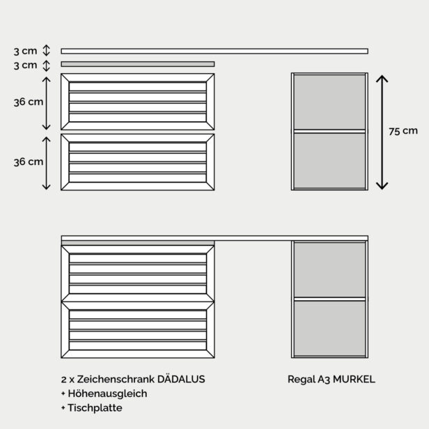 Zeichenschrank DÄDALUS A1 natur teilmontiert – Bild 16