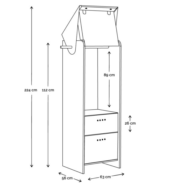 Schrank KLEIDERBOX XL weiß – Bild 7