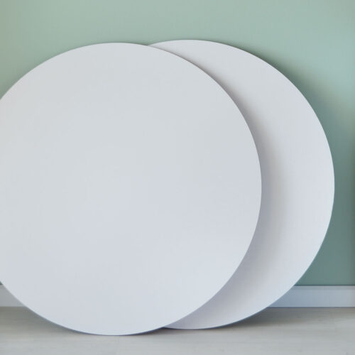 Pappscheiben Durchmesser 90cm weiß / mit Papier 10er - Pack weiß