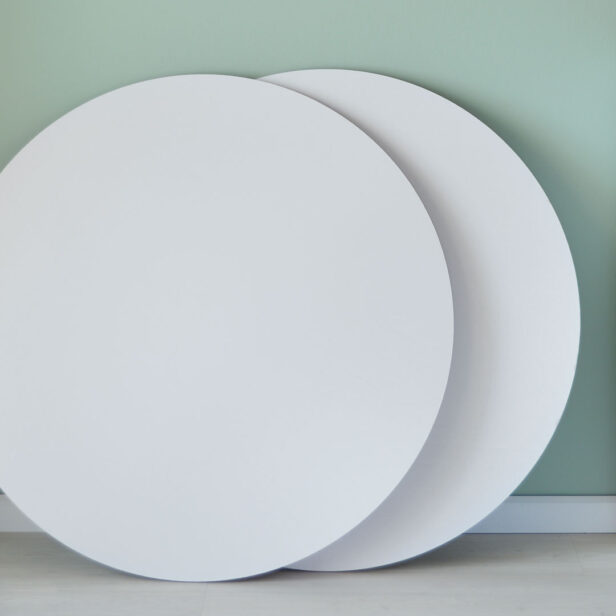 Pappscheiben Durchmesser 90cm weiß / mit Papier 10er - Pack weiß